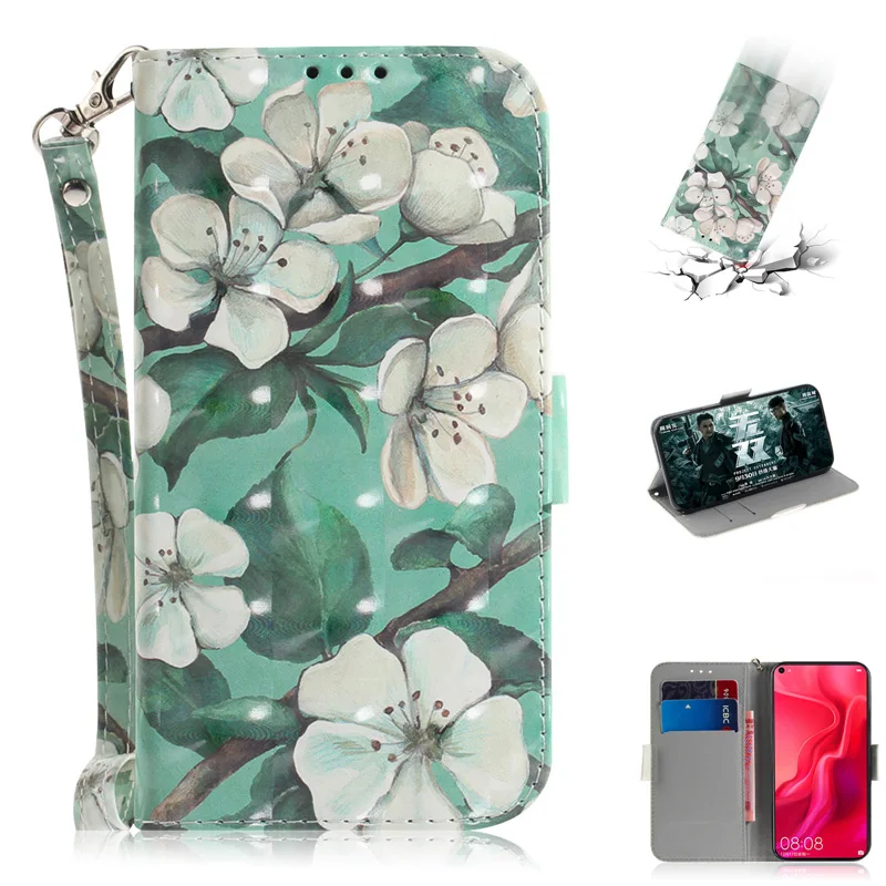 

3D Leather Flip Wallet Case Soft Phone Silicone Bag Cover Shell Coque Funda for HUAWEI P Smart 2019 P30 Pro nova 4 Honor 10 Lite