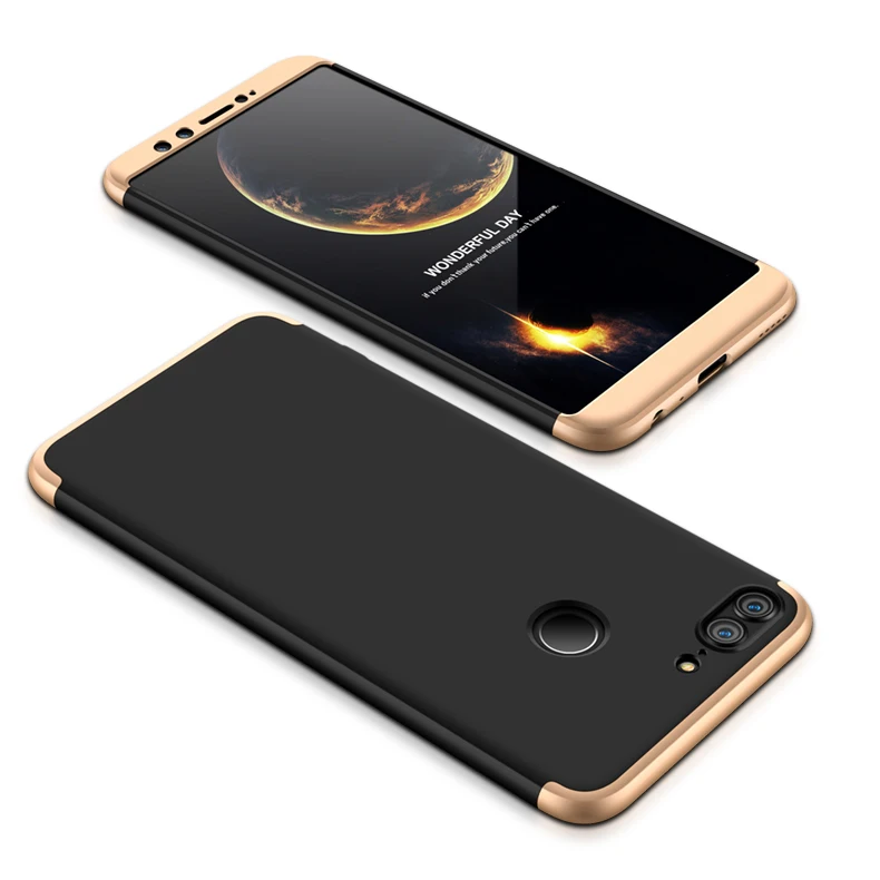 Huawei Honor 9 Lite жесткий чехол 360 градусов Полная Защита задняя крышка ударопрочный чехол для huawei Honor 9 Lite чехол+ стеклянная пленка - Цвет: 9