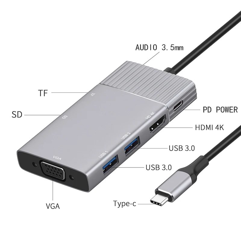 Док станция с разъемом типа C HDMI VGA USB концентратор питания для ноутбука Macbook Pro HP DELL