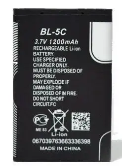 Бесплатная доставка 1 шт 3 7 v 1200mah BL 5C литий ионная аккумуляторная батарея|battery ah|phone