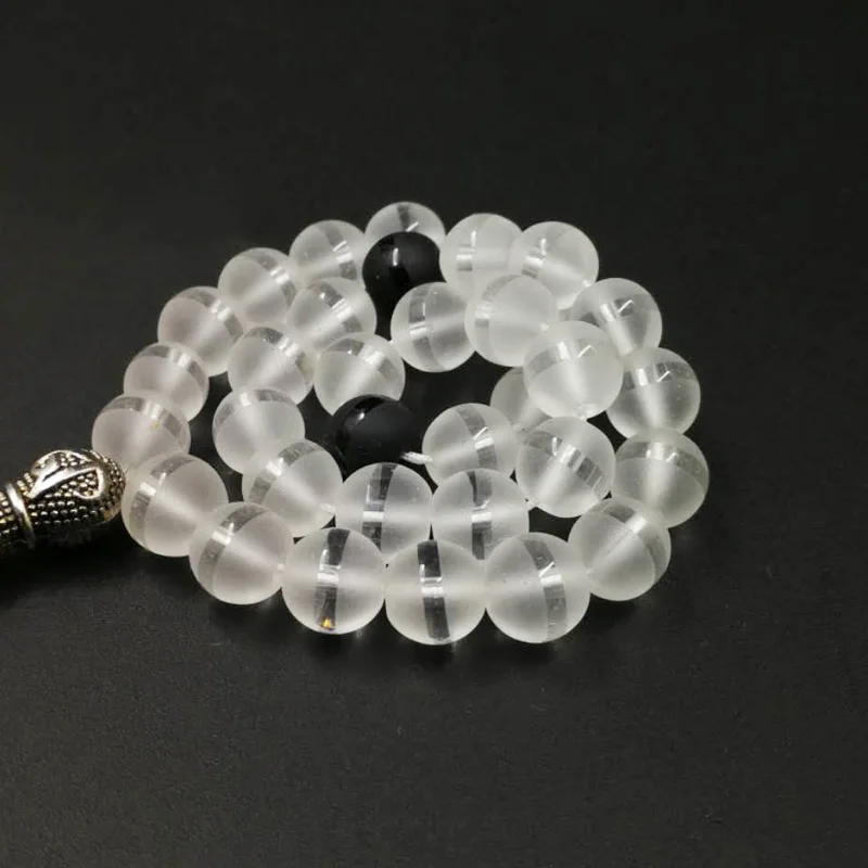 Хрустальный Розарий черный Белый Цвет Матовый хрусталь tasbih популярный стиль