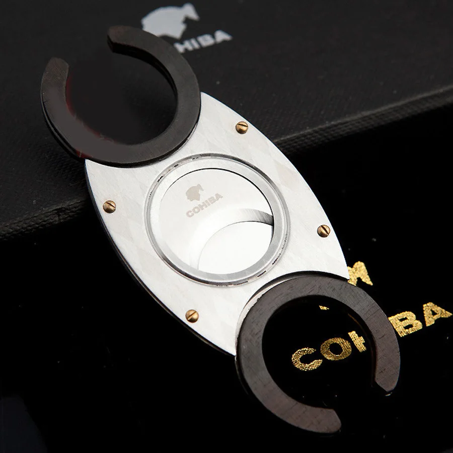 355TC COHIBA двойные лезвия нержавеющая сталь позолоченные обрезки сигар карман гаджеты устройство для резки сигар ножи кубинский сигары ножницы 163GH - Цвет: 355TC