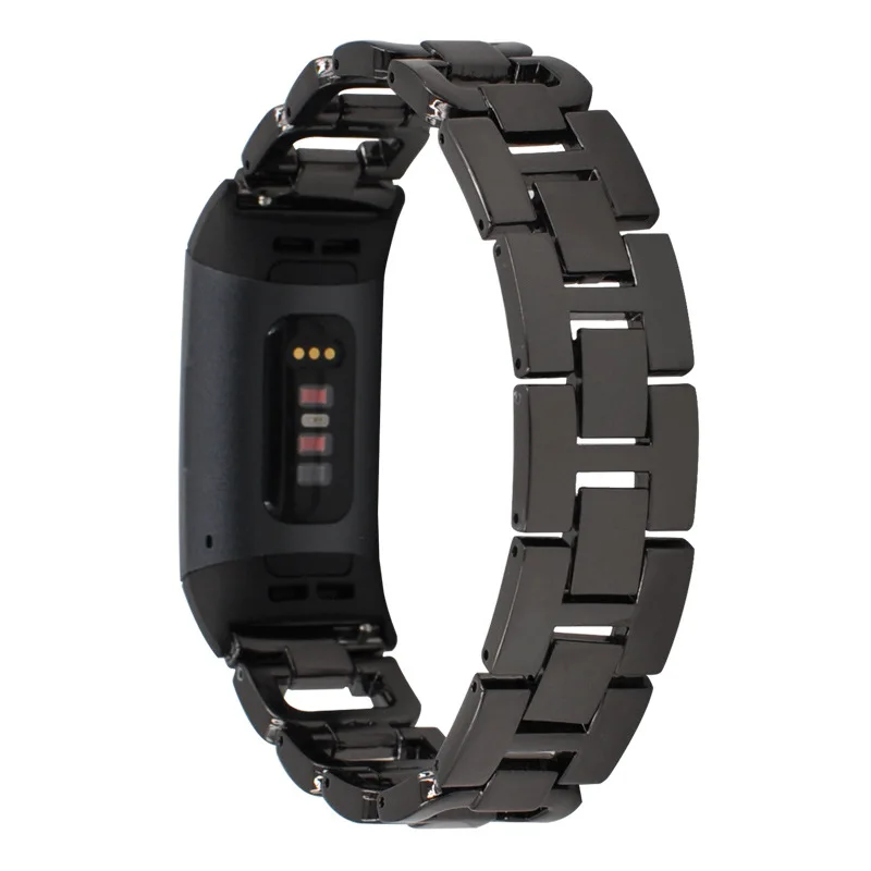 D-образный Алмазный металлический ремешок из нержавеющей стали для Fitbit металлический ремешок для Charge3 Smart ремешок