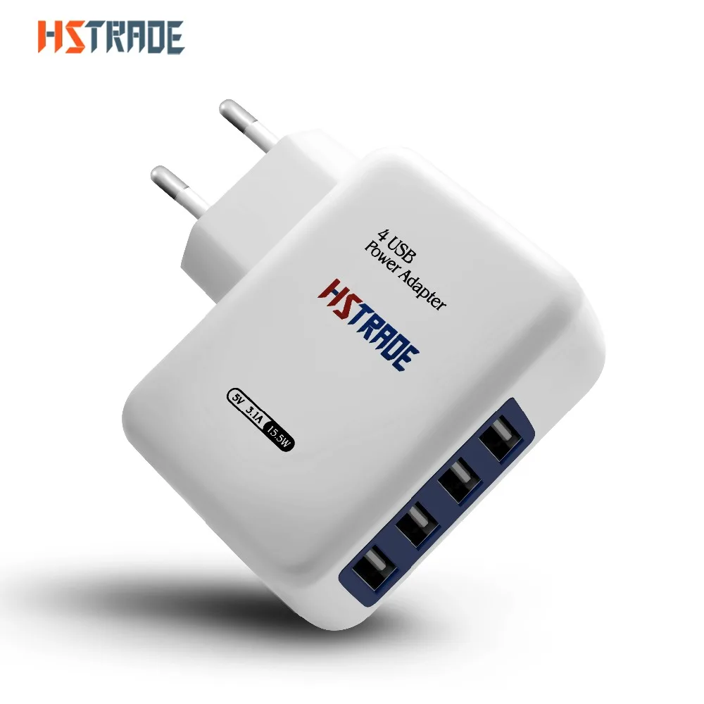 HSTRADE USB Smart Charger 4 Ports EU Plug Multiple Wall Adapter Mobile Phone Device 5V 3.1A Charge Fast Charging For iPhone iPad | Мобильные