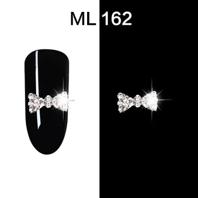 162-10pcs 10 шт./лот 3D Стразы для ногтей стразы серебро/красный лак для ногтей Кристальные бусины 18 различных Лук Дизайн Стразы для ногтей для украшение для ногтей ML153-170 - Цвет: 162-10pcs