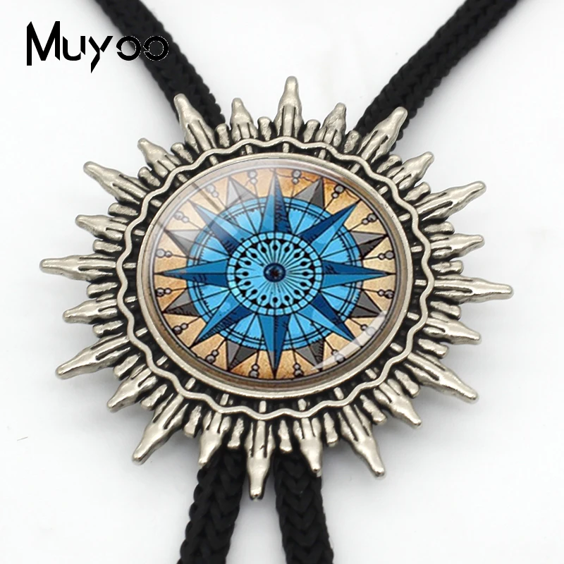 2 BOLO-00160 винтажное ювелирное изделие викингов компас Амулет ожерелье компас амулет Западный Боло Галстуки подвеска ювелирные изделия металлические шейные Галстуки - Окраска металла: 2