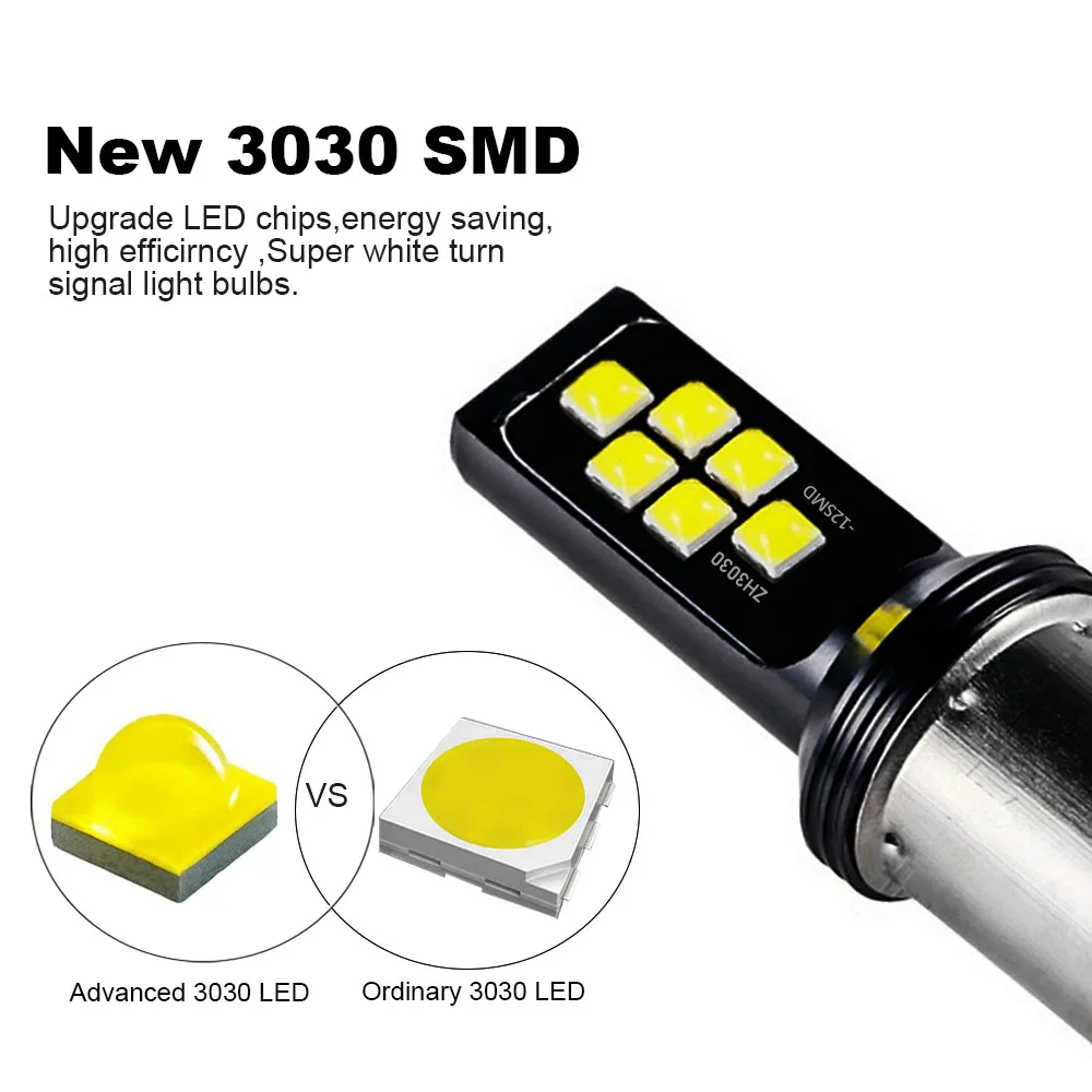 Светодиодные лампы T20 7440 W21W P21/5W новые светодиодные 3030 12smd CanBus 1156 BA15S P21W BAU15S PY21W 1157