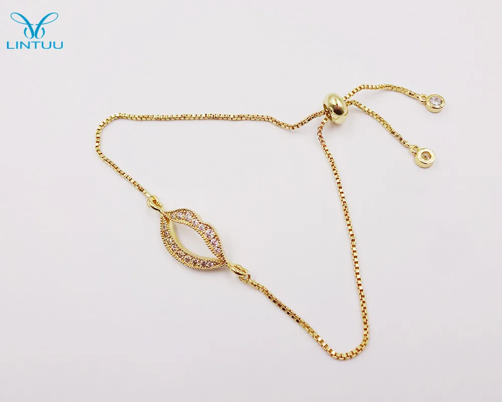 High Quality Tiny Cubic Zirconia Crystal Pave Tube evil hand infinity flower lip leaf Bracelets women with Adjustable Slide Lock | Украшения