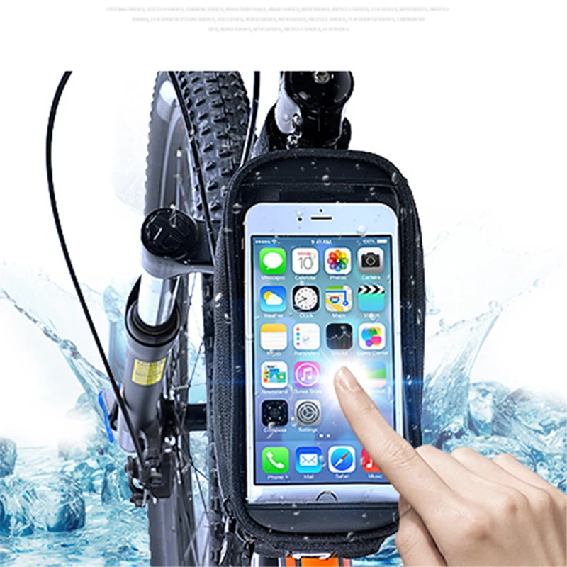 ROSWHEEL Bicycle Tube Bag 12496L-CA5 Portable Bike Frame Front Transparent PVC with Audio Extension Line for 5.5 Cellphone | Спорт и