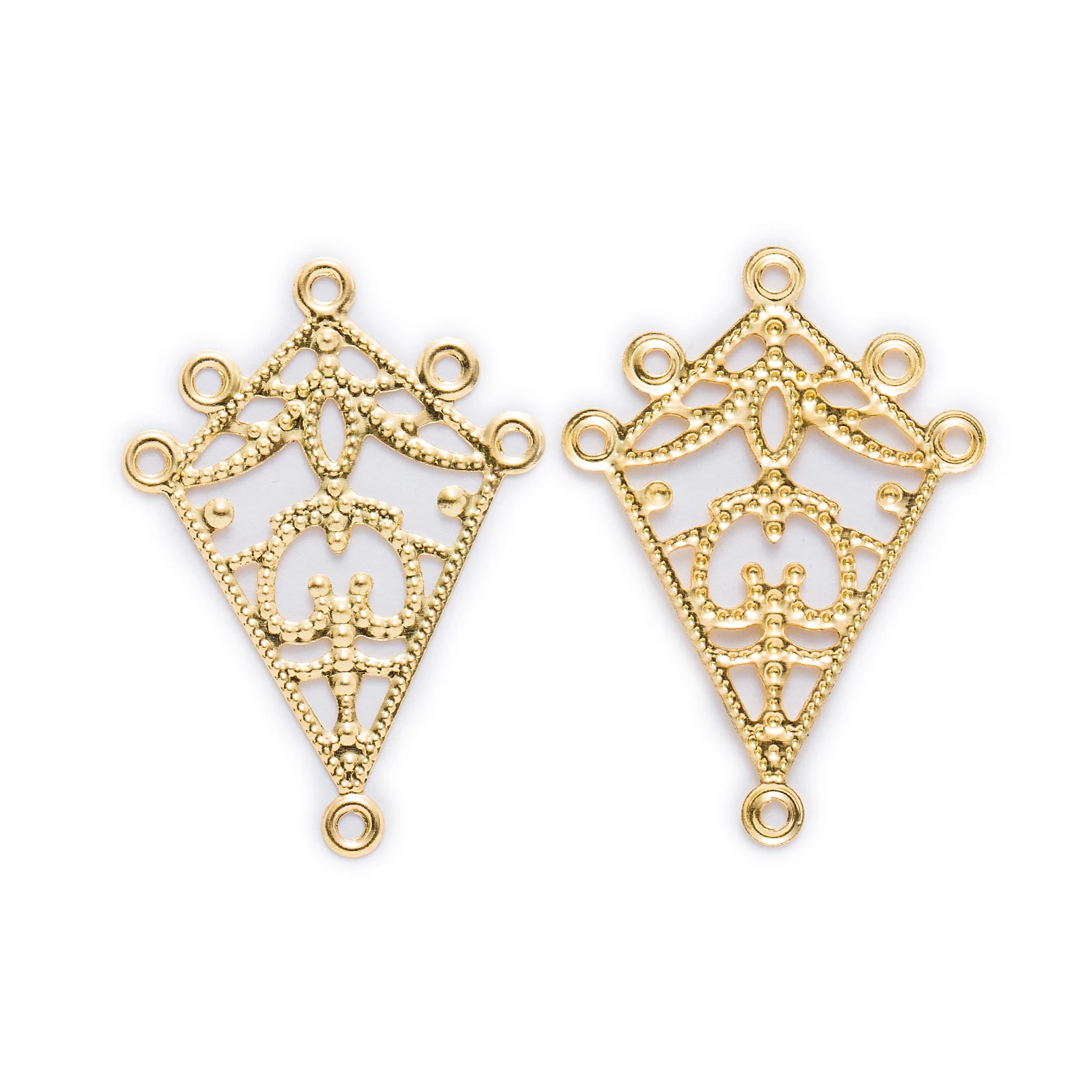 

10 Piece 3 Color Hollow Filigree Rhombus Connnector Embellishments Findings Jewelry Making DIY 38x27mm