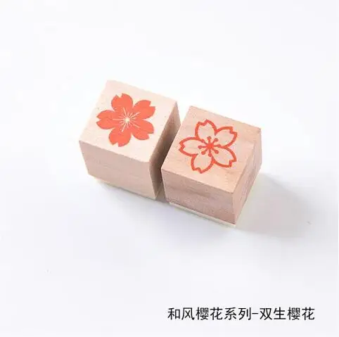Креативный милый Сакура Деревянный штамп DIY Ремесло Деревянные и резиновые штампы украшения для скрапбукинга дневник в стиле Скрапбукинг Стандартный штамп - Цвет: 1