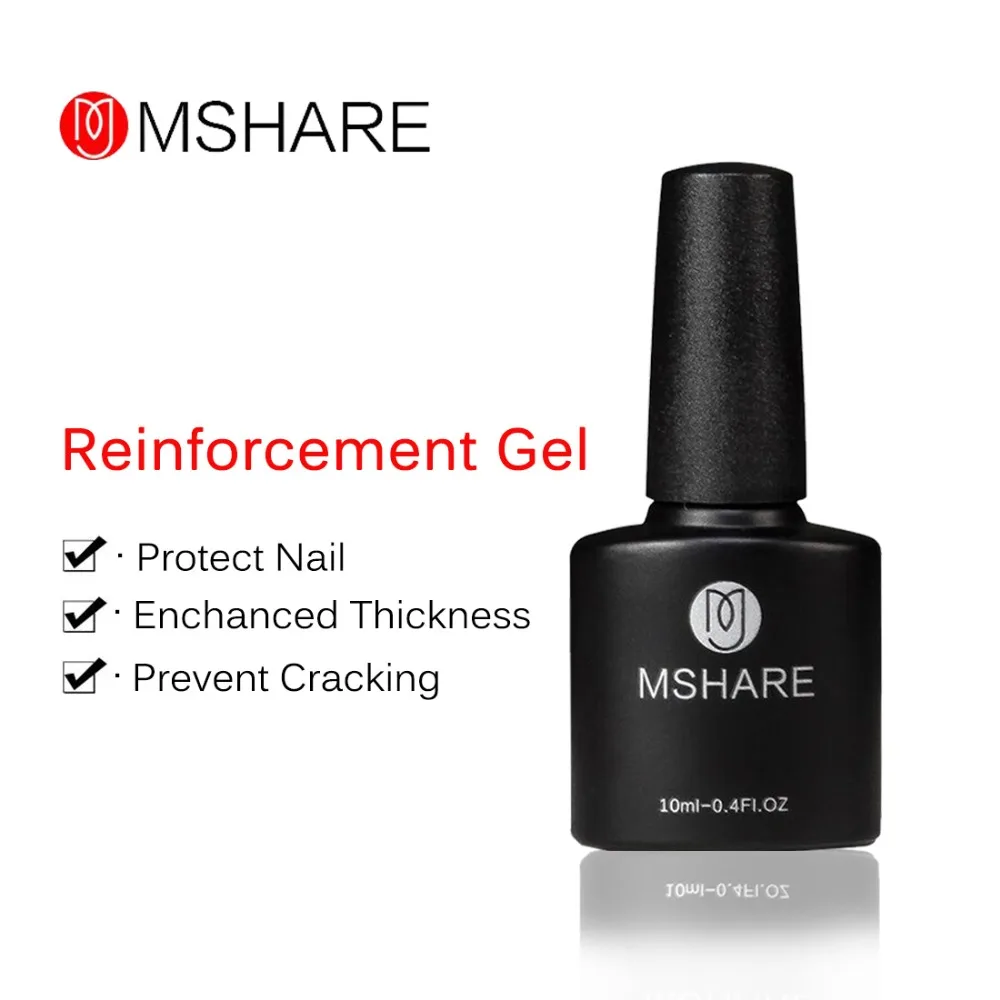 MSHARE 3pcs / lot армирующий гель + без протирания верхний базовый слой грунтовки для