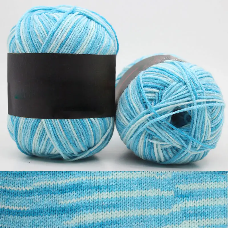 4 Hot Wholesale 50g/ball Colorful Section-dyeing Wool Yarn Baby Milk Cotton Soft Acrylic Yarn for Hand Knitting Crochet - Цвет: 4