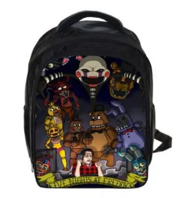 13 дюймов Дети Пять ночей в рюкзаки с принтом Фредди аниме FNAF рюкзак для мальчиков