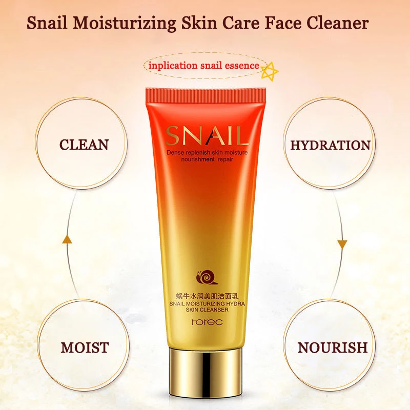Snail Facial Cleanser Anti Aging Breakout Wrinkle Reducing Face Wash for Clear Reduced Pores Oil-control Cleansing 100ml O | Красота и