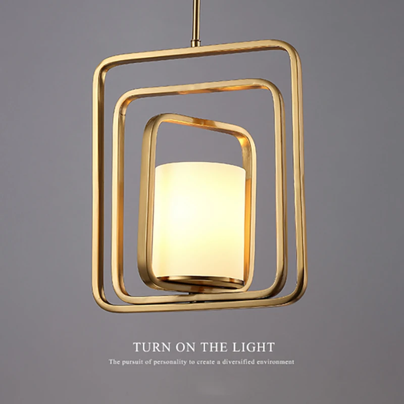 IKVVT Pendant Lights E27 Modern Golden Hanging Lamp Loft Creative Personality Light Fixtures For Restaurant Dining Living Room | Лампы и