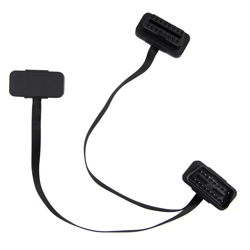 OBD2 16pin ELM327 Мужской Двойной Женский Y сплиттер локоть удлинитель + 16 pin тонкий