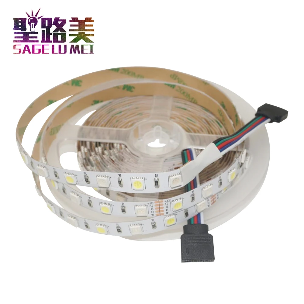 5 м/рулон DC12V 60 светодиодный s/M SMD5050 смешанный цвет RGBW RGB+(теплый/холодный белый) RGBWW RGBCW Светодиодная лента 5pin IP30/IP65/IP67 300 светодиодный s/рулон