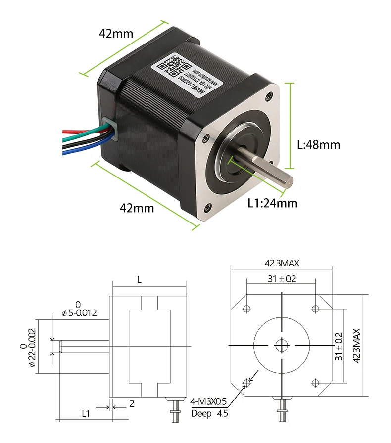 Rtelligent 3 шт. 4 свинца Nema17 шаговый двигатель 42 двигатель Nema 17 42CM04(42bygh) 1.2A шаговый двигатель для 3d принтера CNC XYZ