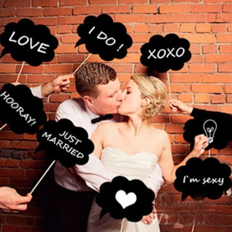 11 шт./упак. черные карты + палочки Mr Mrs фото стенд реквизит Love DIY Фотография
