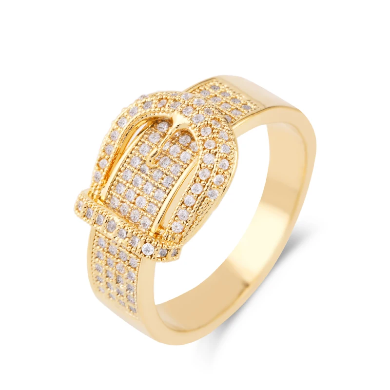 size 9 Gold OCESRIO, Золотое модное кольцо для ногтей для женщин, кубический циркониевый пояс, Пряжка для ногтей, Открытое кольцо с несколькими кругами, 925 серебряное ювелирное изделие, rig-f53 - Цвет основного камня: size 9 Gold