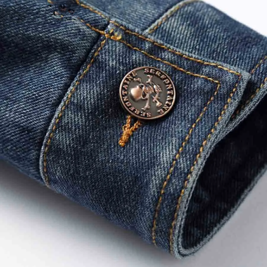 Мужская джинсовая куртка пальто корейский стиль повседневная брендовая плюс