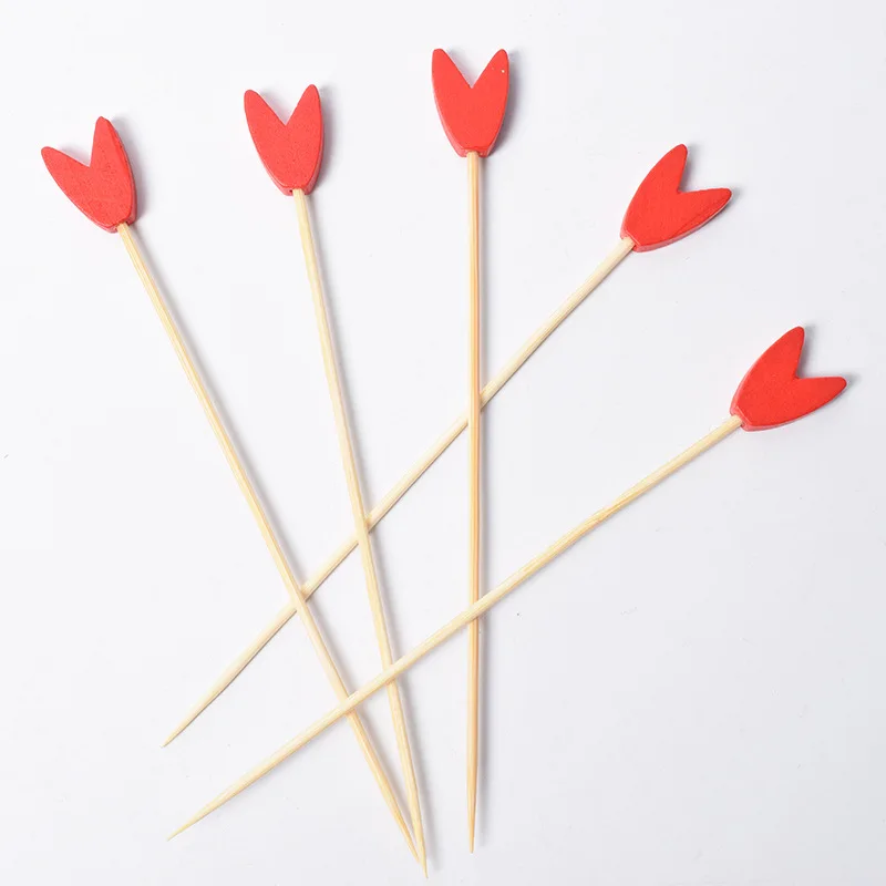 Grass red 12cm 100 шт 12 см одноразовая посуда для вечеринки бамбуковые вилки свадебный Декор буфет фруктовые десерты палочки кекс коктейкоктейльные шпажки - Цвет: Grass red 12cm
