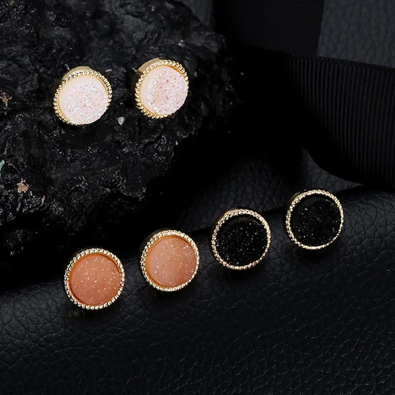 New Fashion Ball Crystal Stud Earring For Women Gold Color Rainbow Rhinestone Drop Shipping | Украшения и аксессуары
