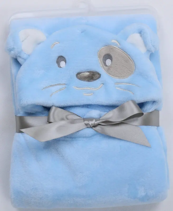 Просто милое хлопковое детское банное полотенце с капюшоном и изображением