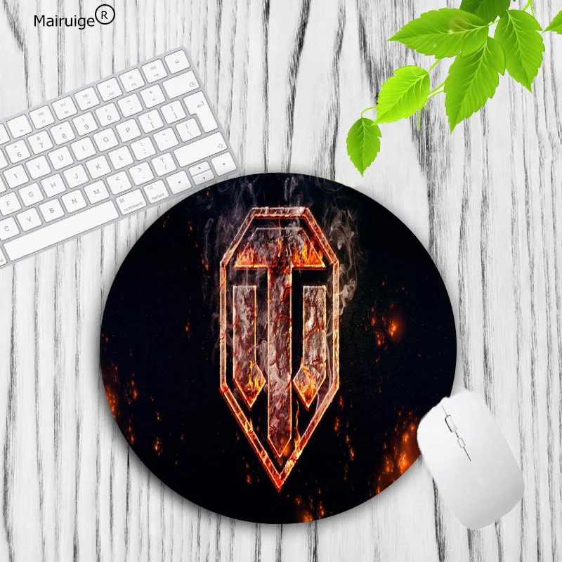 Коврик для мыши Mairuige с надписью Word of Tanks игровой круглый резиновый коврик