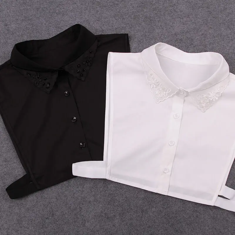 2017 модный ложный воротник белый и черный галстук съемный кружевной цветочный