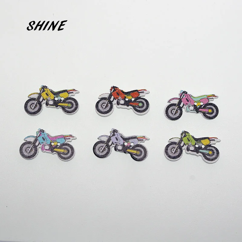 SHINE 12 шт. деревянные швейные пуговицы для скрапбукинга в форме мотоцикла с 2