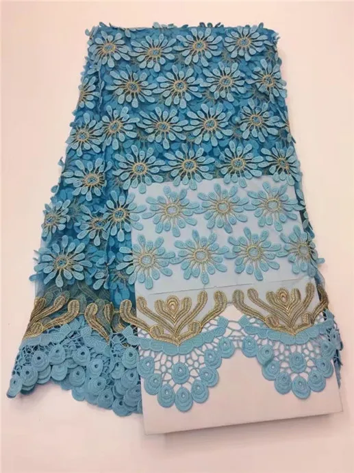 Африканские французские кружевные ткани высокого качества 2017 последние синие