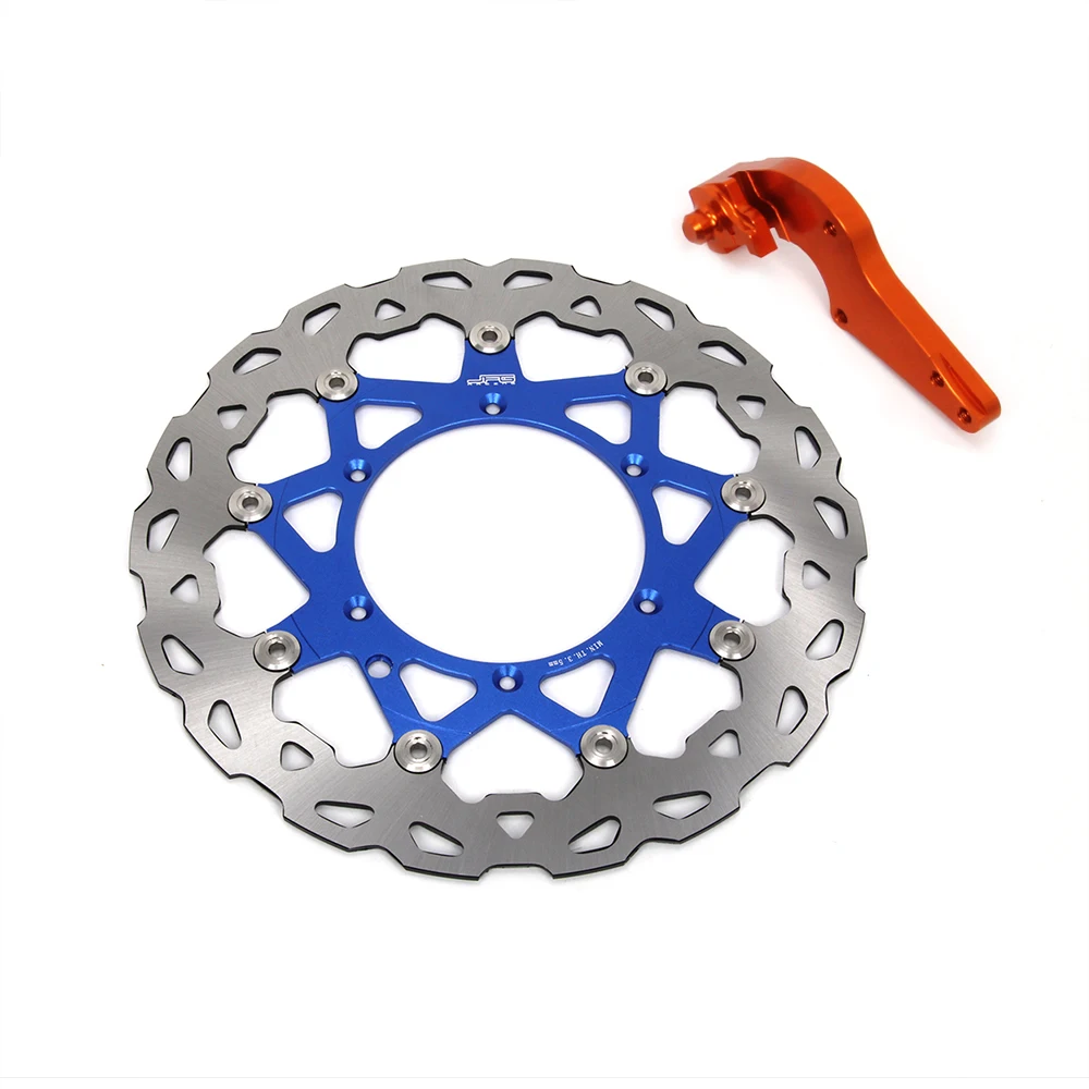 blue orange 320 мм ротор дисковых передних тормозов кронштейн адаптер для KTM EXC XC XCW XCF SX SXC SXS GS MX MXC LC4 2000-2012 Motard Supermoto - Цвет: blue orange