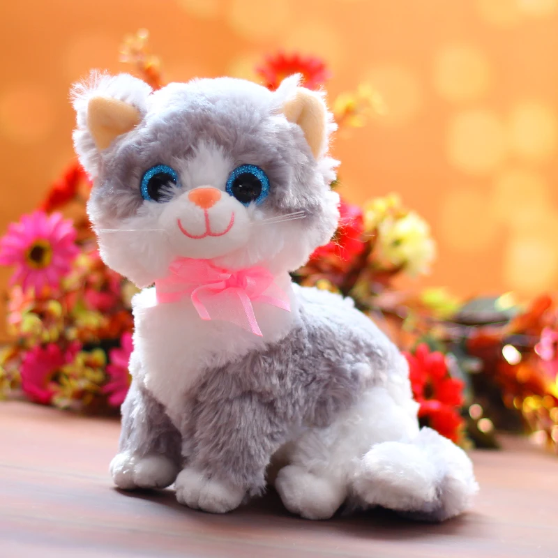 As Picture 1 шт. милые реалистичные котенок кошка плюшевая игрушка кукла мягкая игрушка котенок плюшевый приятный мягкие игрушки Peluche талисман девочки Детские игрушки - Цвет: As Picture