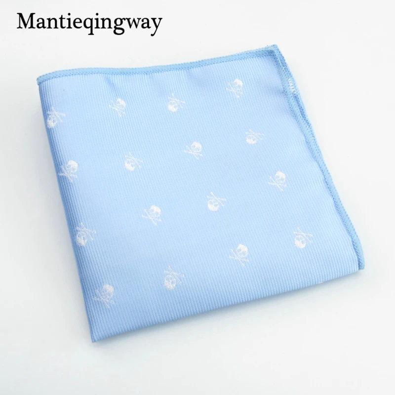 Mantieqingway бренд череп черный Пейсли мужской платок полиэстер горошек полотенце для сундуков модные карманные квадраты галстук ручной работы