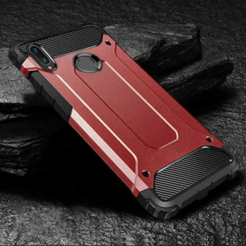 Red Роскошные Броня противоударный чехол на для ксиоми редми Xiaomi Redmi 7 примечание 6 7 Pro 5 плюс мягкий чехол для Xiaomi Pocophone F1 задняя - Цвет: Red