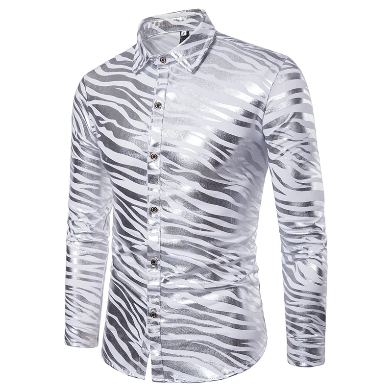 

Men Shirt Brand New Fashion Animal Pattern Striped Long Sleeves Best Quality Mens Shirts Camisa Masculina Casual Male Shirt