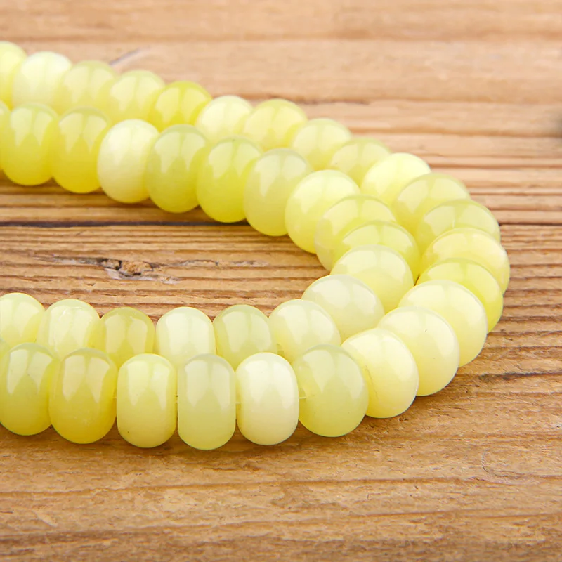 

Natural flat yellow Lemon Abacus Drum gem stone Loose Abacus Rondelle beads wheel Jaspers Beads For jewelry Making handmade diy