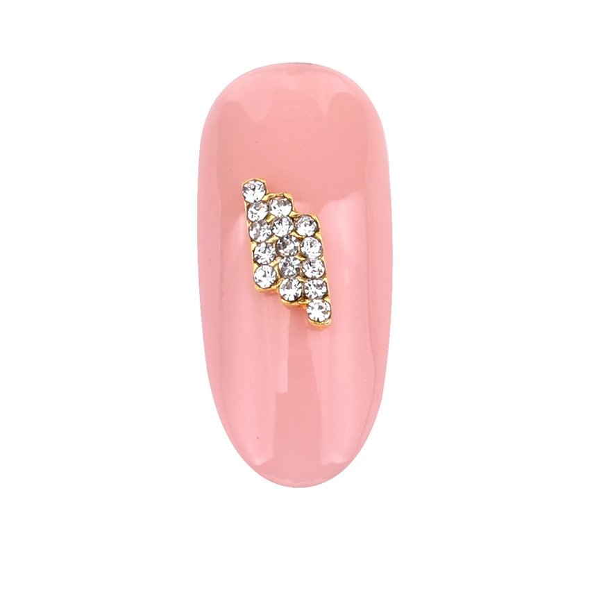 10pcs Crystal gold metal nail jewels rhinestones leaf design charms decorazioni unghie nail parts design materials Y1311~Y1316 - Цвет: Y1313