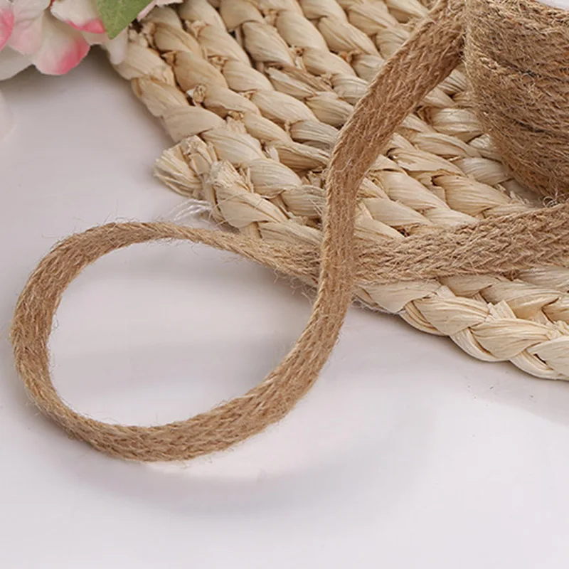 Natural Burlap Hessian Roll Jute Twine Cord Hemp Rope String Trim Rustic Wrap Gift Packing Wedding Party Decoration | Дом и сад
