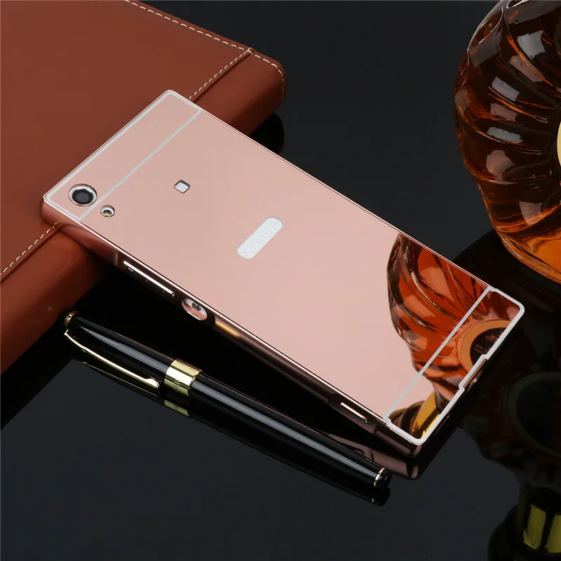 Зеркальный чехол для Sony XA1 металлическая рамка с зеркальной задней крышкой