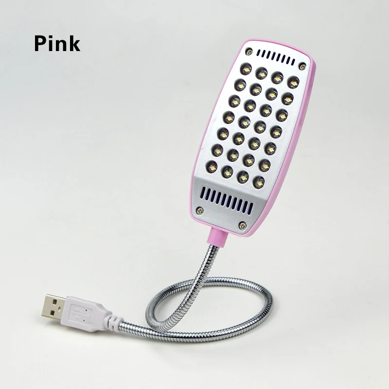 Светильник для чтения книг USB СВЕТОДИОДНЫЙ светильник Lampara USB Leeslamp Настольная лампа Ночной светильник для чтения для ПК компьютера Notbook Lampe Liseuse - Испускаемый цвет: 28LEDs Pink