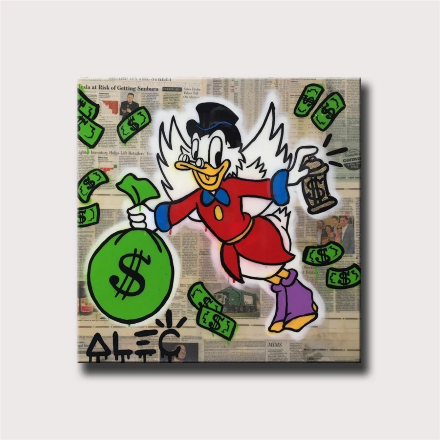 Алек Монополи Скрудж Вингс ХД Холст Постер Печать Живопись Декоративный для офиса гостиной дома декор.