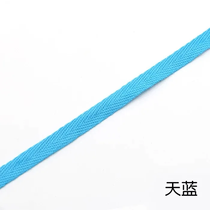 Lake blue Красочные 10 мм шеврон хлопок ленты тесьма сельдь Bonebinding ленты кружева обрезки для упаковки аксессуары DIY 5 ярдов - Цвет: Lake blue