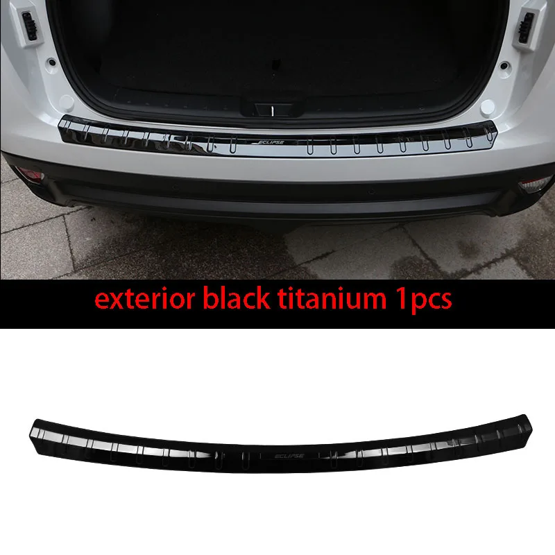 exterior black 1pcs Порог, новинка, педаль, задняя защита багажника, яркая полоска, автомобильный Стайлинг, полоска для Mitsubishi ECLIPSE CROSS - Цвет: exterior black 1pcs