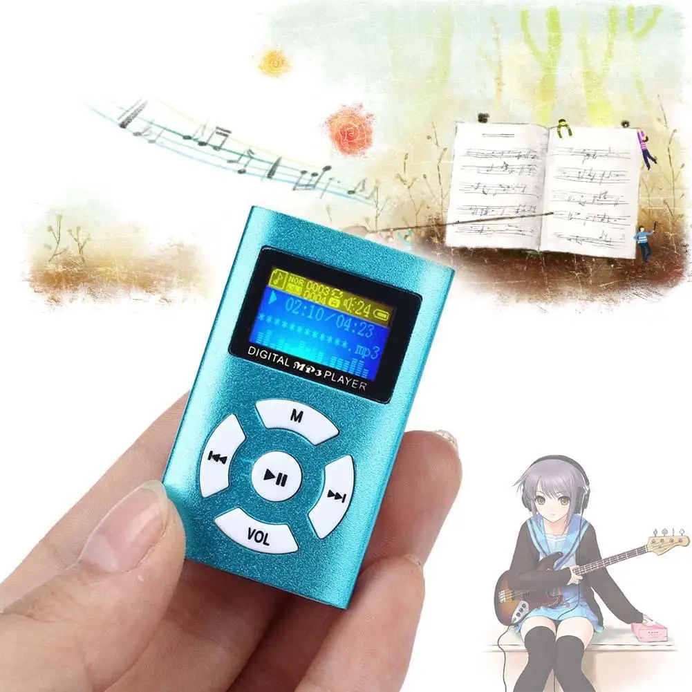 Лидер продаж Мини цифровой MP3 музыкальный плеер ЖК экран металлическая Поддержка