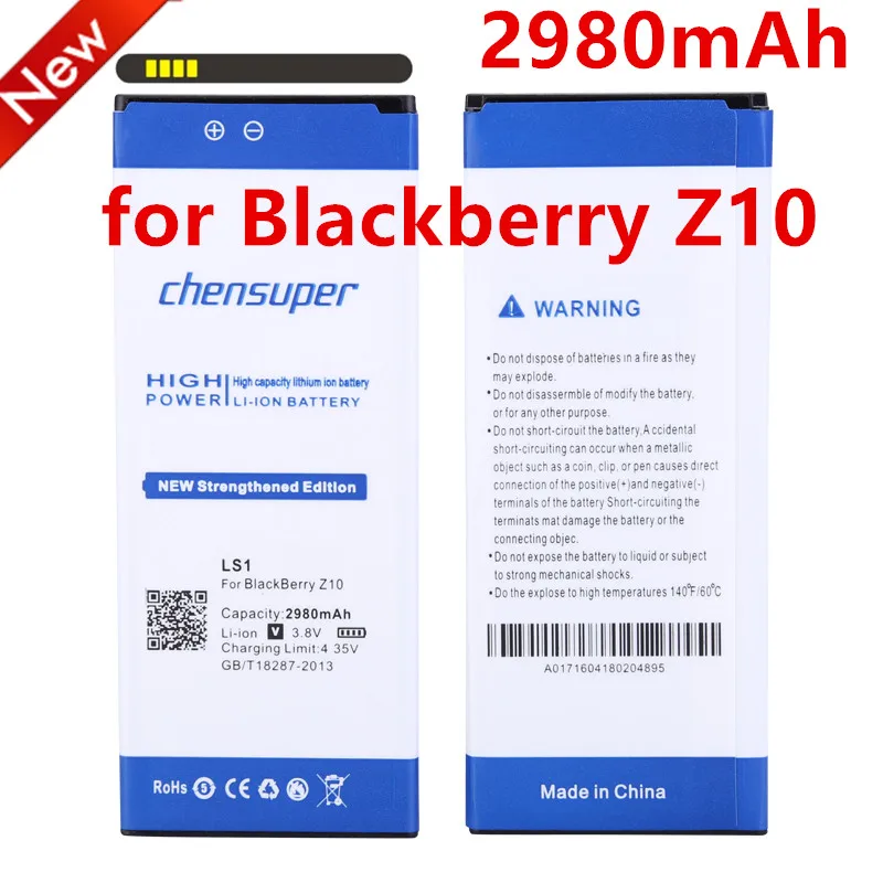 100% Оригинальная батарея chensuper 2980 мАч LS1 L S1 Z10 для Blackberry BB10 S1|mobile phone battery|battery forphone