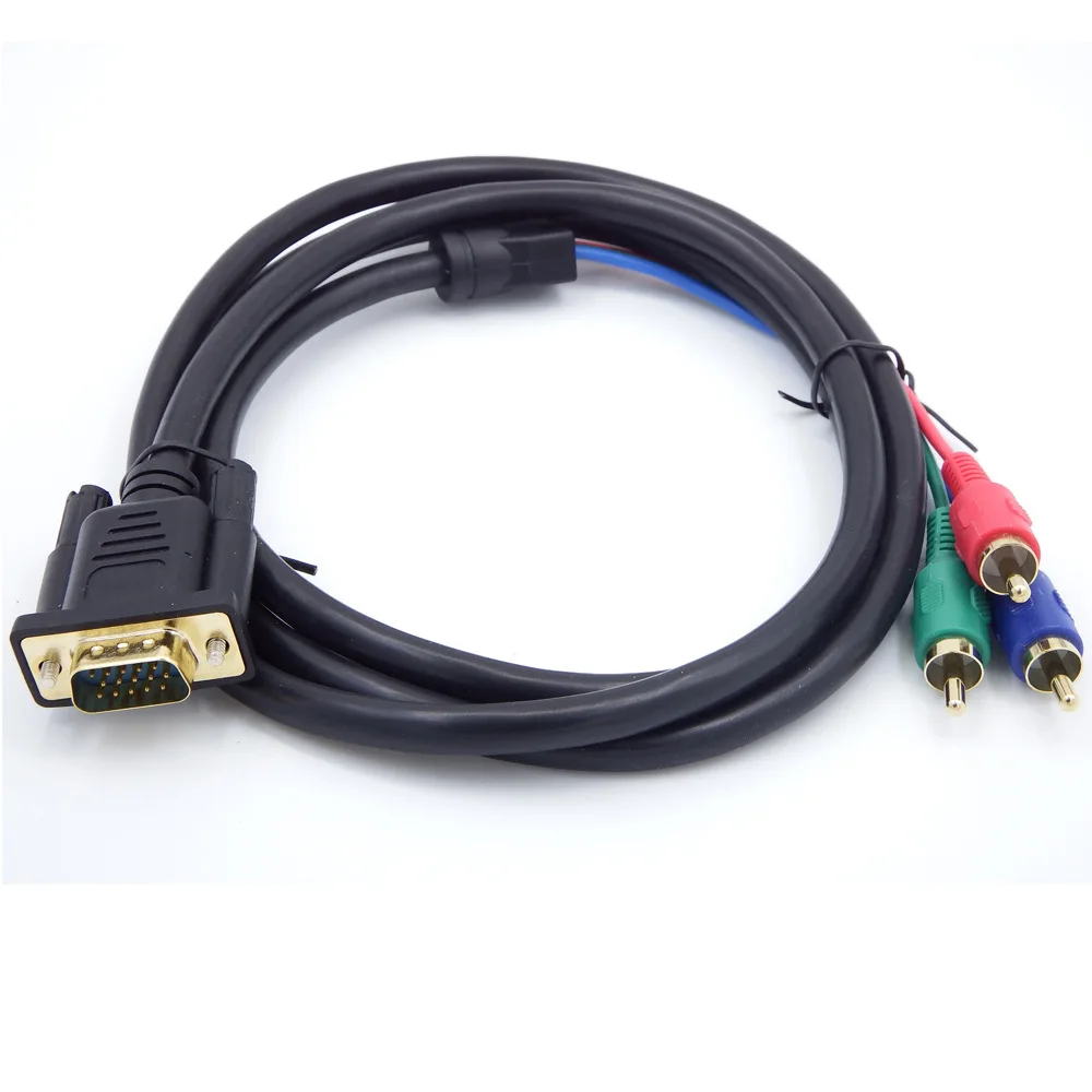 1 5 м футов VGA к ТВ 3 RCA компонент AV Премиум Версия аудио кабель адаптер медь для ПК ноутбука тв RGB дисплей