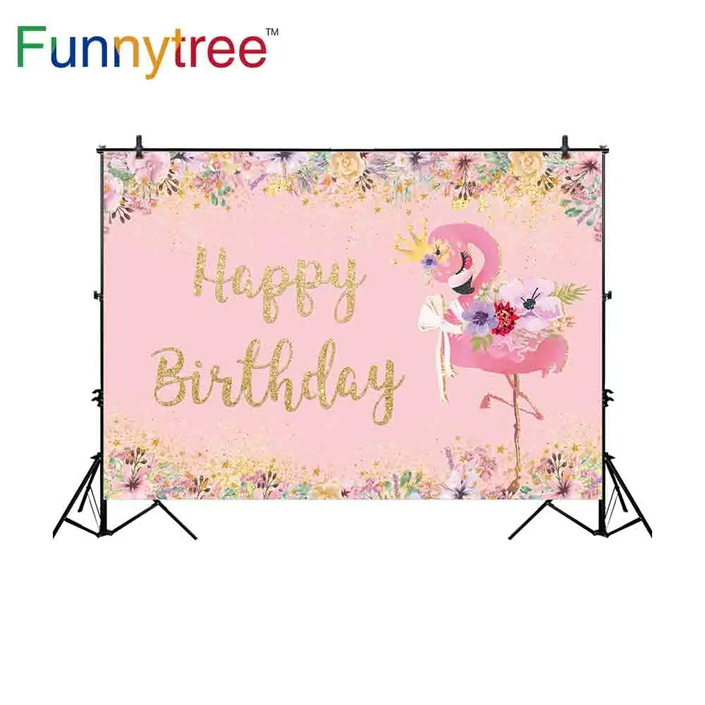 Фотофон Funnytree с изображением фламинго для вечеринки дня рождения элегантная